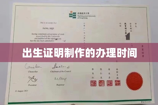 南湖出生证明制作的办理时间