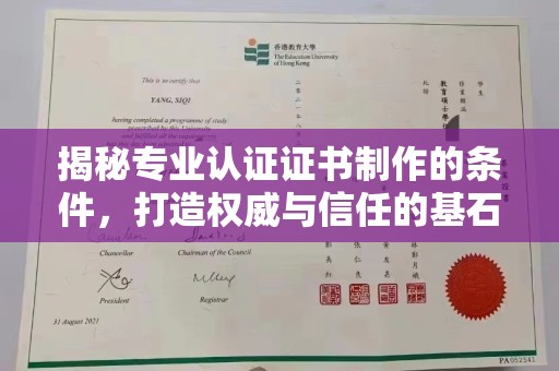 南湖揭秘专业认证证书制作的条件，打造权威与信任的基石