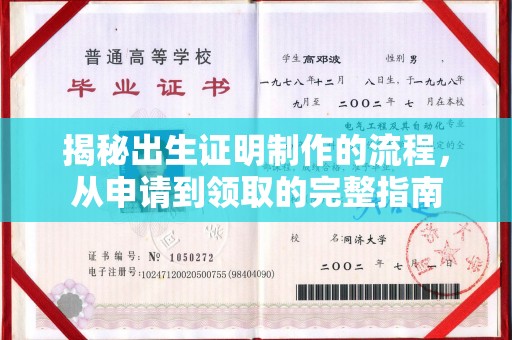 南湖揭秘出生证明制作的流程，从申请到领取的完整指南