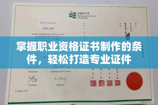 南湖掌握职业资格证书制作的条件，轻松打造专业证件