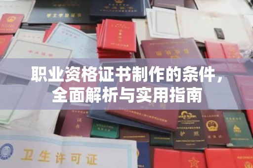 南湖职业资格证书制作的条件，全面解析与实用指南